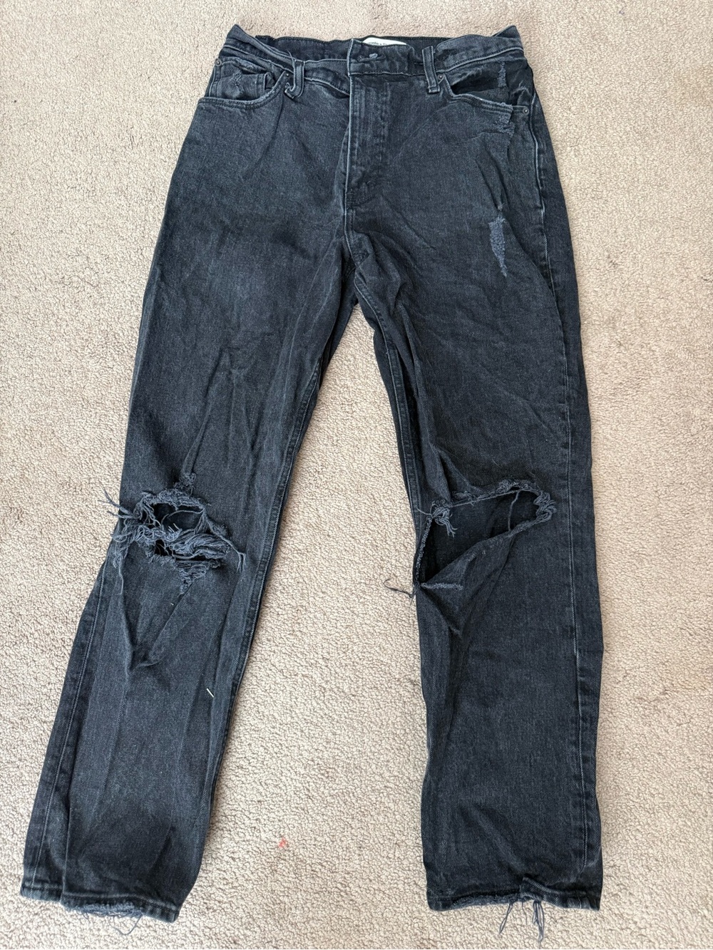 Abercrombie & Finch Black Distressed Jeans - Casual Ripped Style